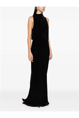 Rouge noir velvet maxi dress THE ANDAMANE | TM160138BTNP172ROUGENOIR